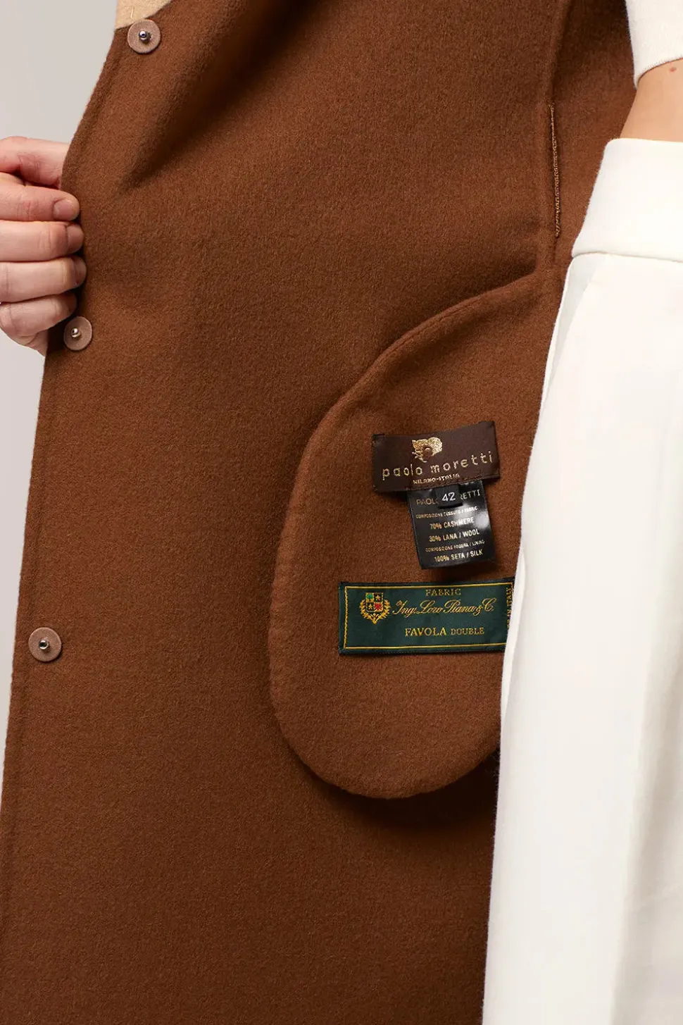 Beige cashmere coat