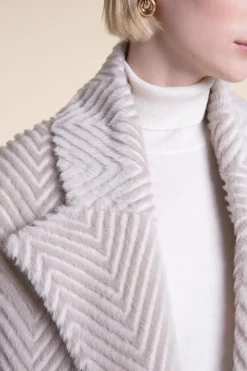 Beige long winter coat