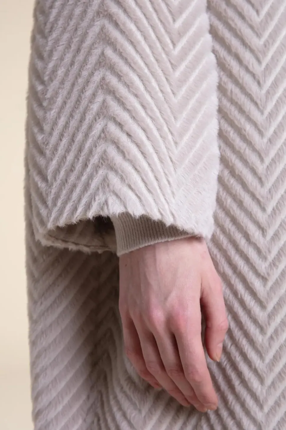 Beige long winter coat