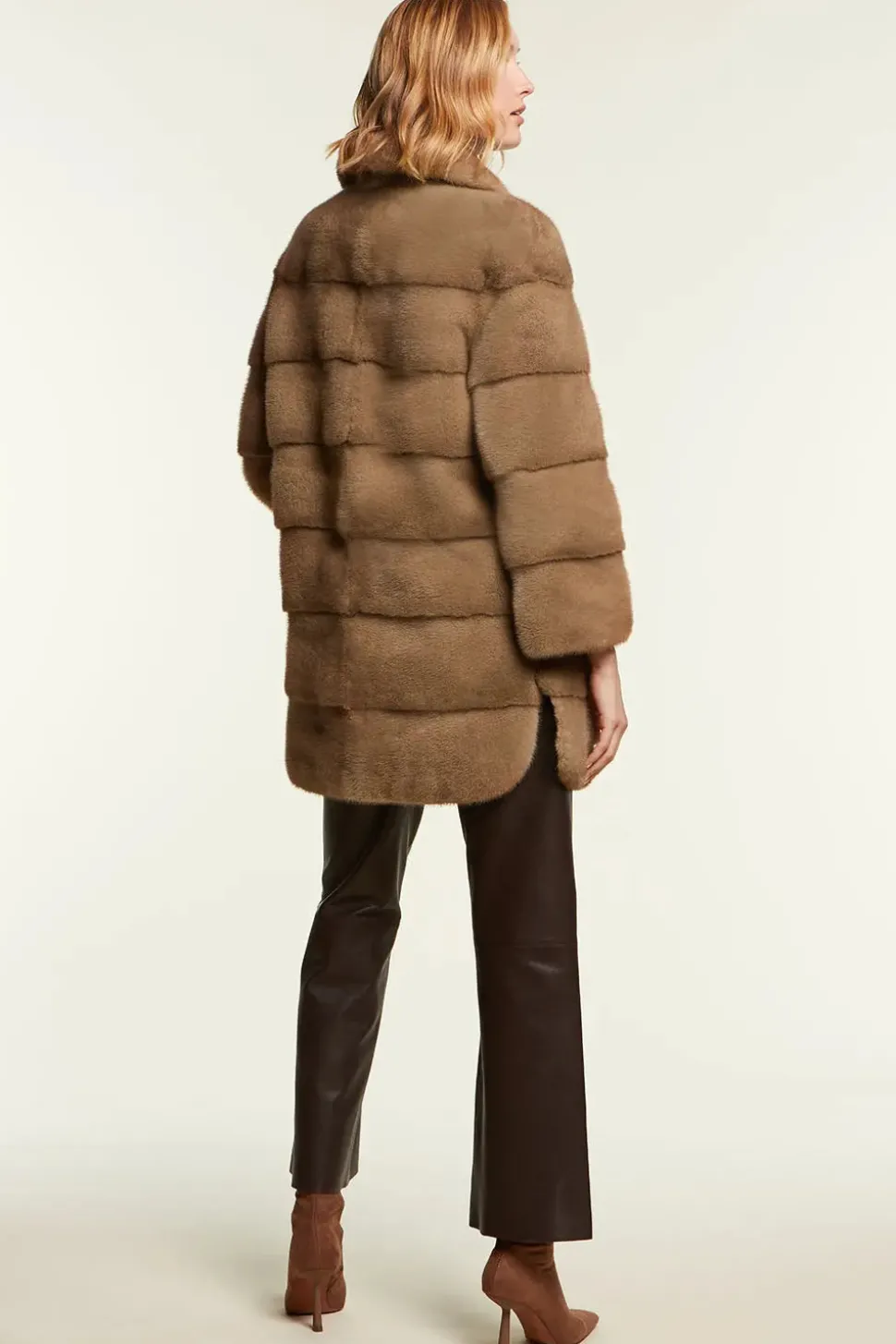 Beige mink coat