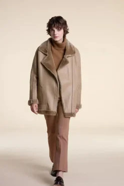 Beige shearling jacket