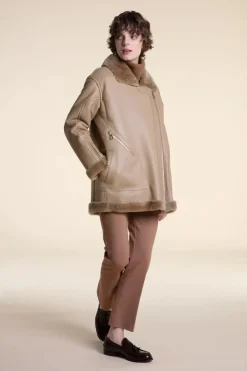 Beige shearling jacket