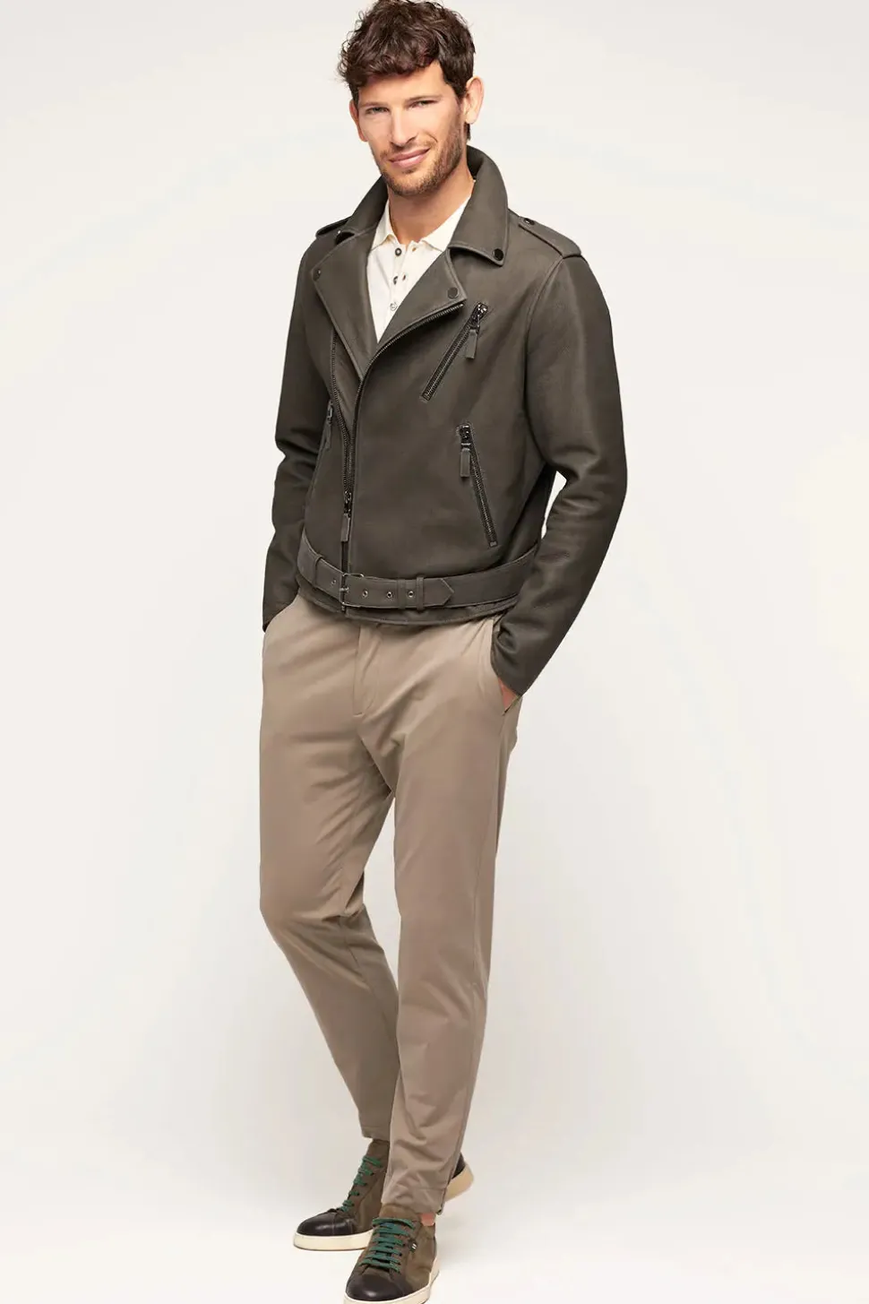 Biker leather jacket men