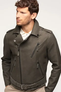 Biker leather jacket men