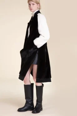Black and white mink coat