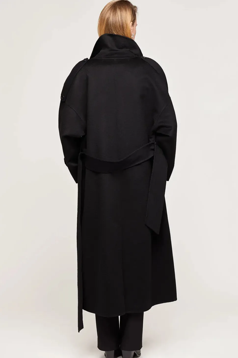 Black cashmere coat