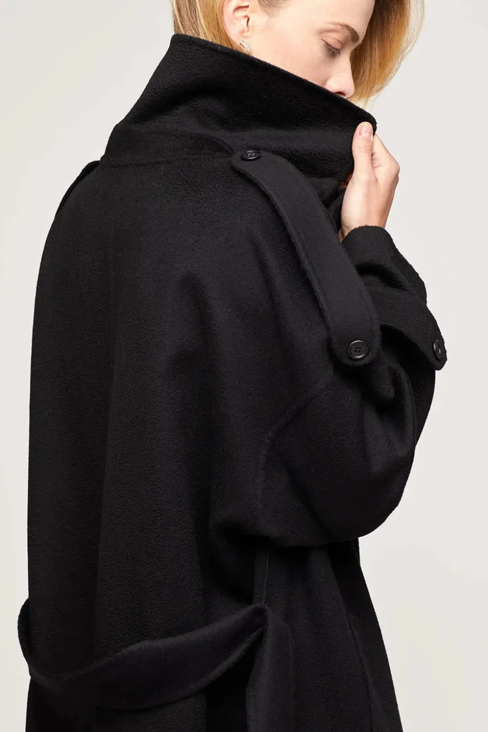 Black cashmere coat