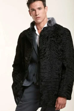 Black fur coat mens