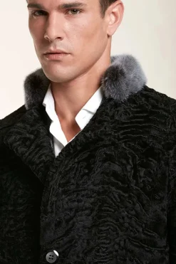 Black fur coat mens