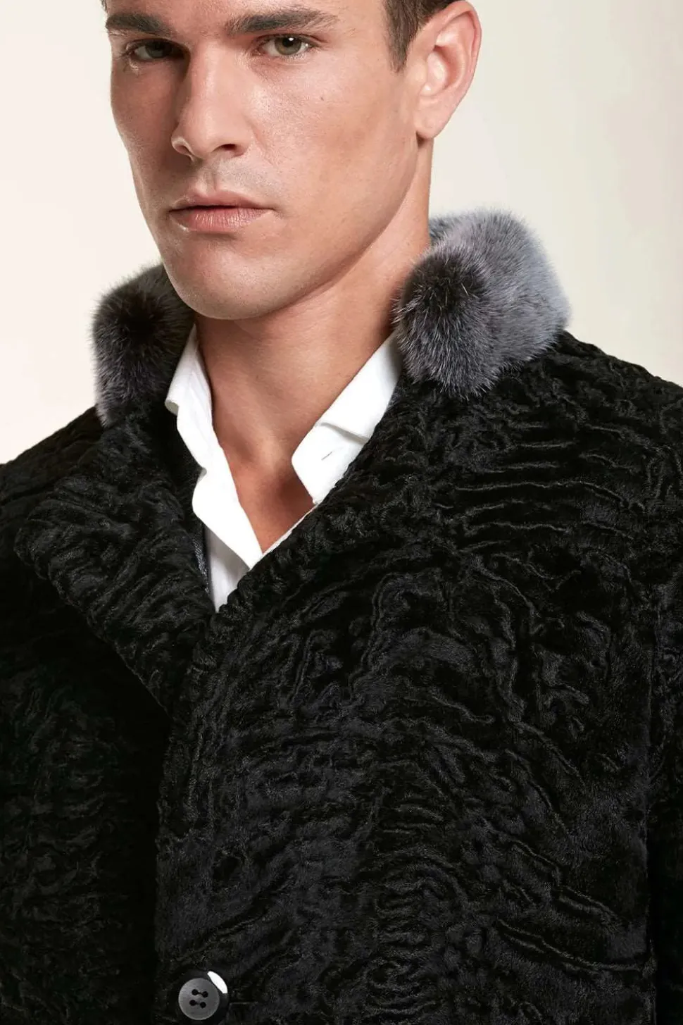 Black fur coat mens