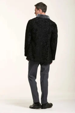 Black fur coat mens