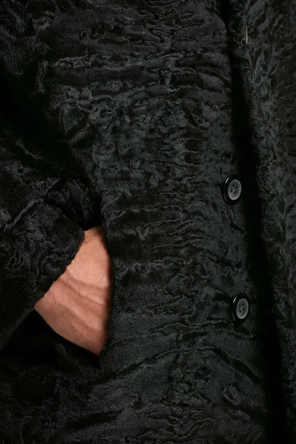 Black fur coat mens
