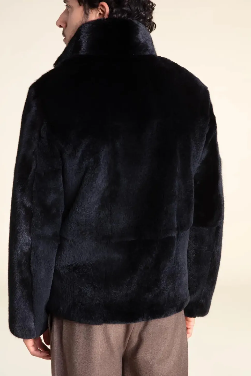 Black fur men jacket