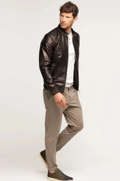 Black leather jacket for men