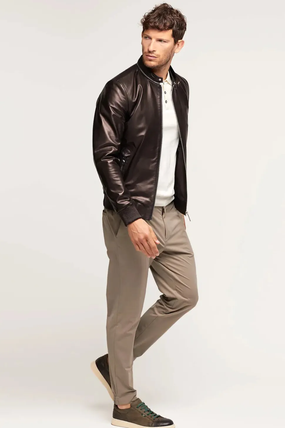 Black leather jacket for men