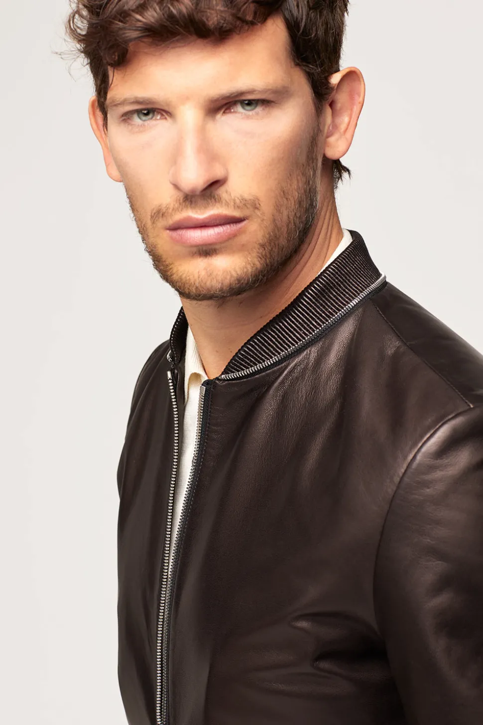 Black leather jacket for men