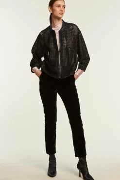 Black leather jacket perforated