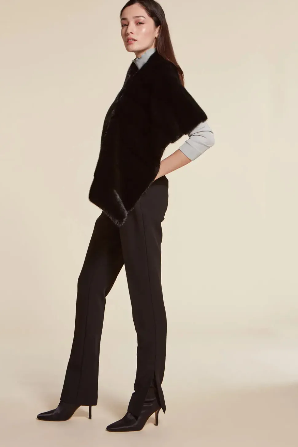 Black mink stole