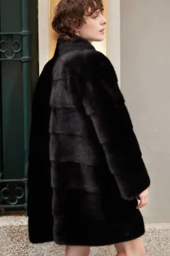 Black short mink coat
