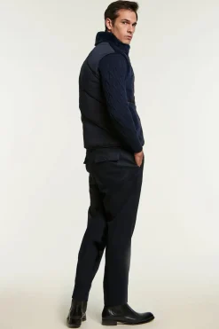Blue fur vest men