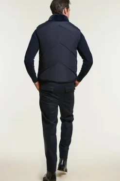 Blue fur vest men