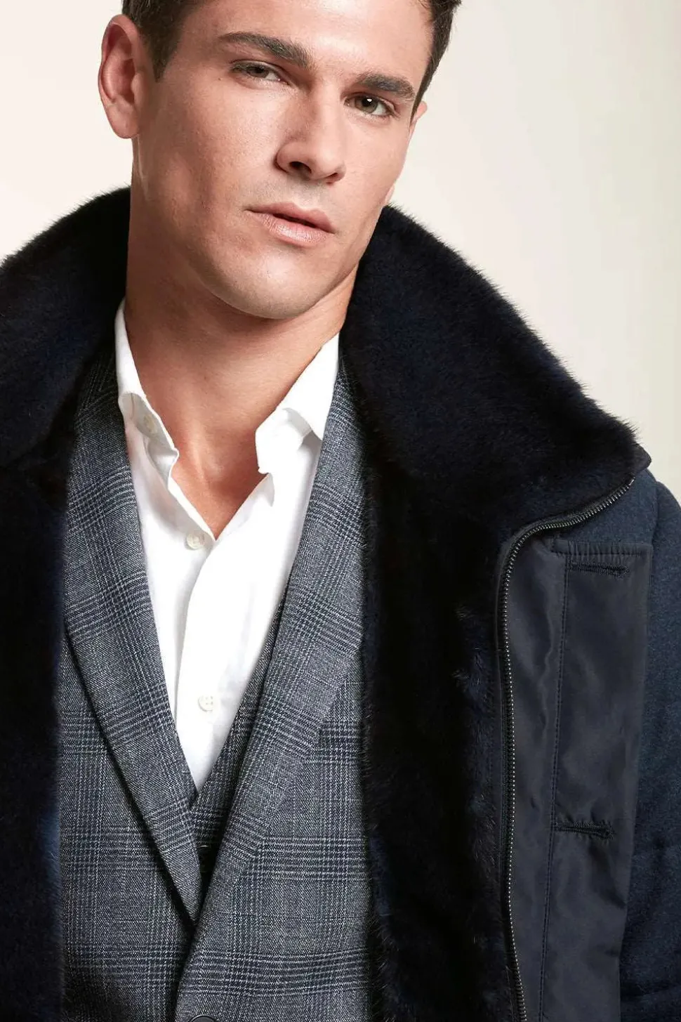 Blue jacket with fur