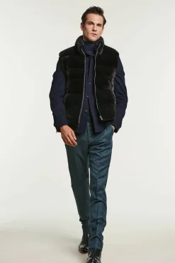 Blue mink vest men
