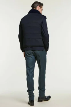 Blue mink vest men