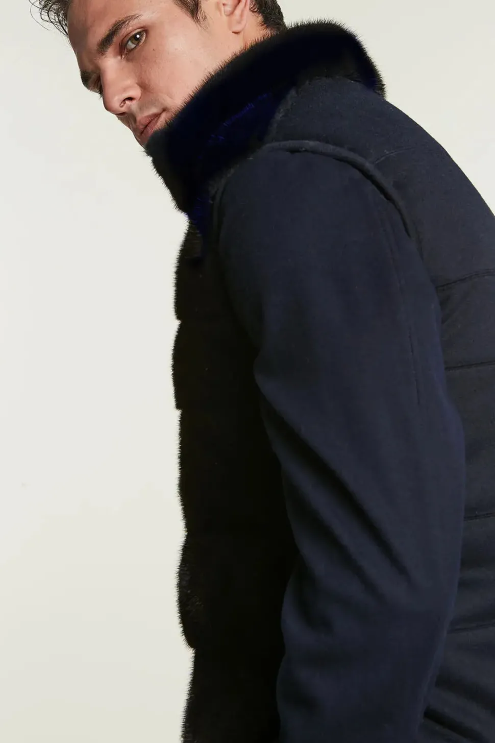Blue mink vest men
