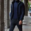 Blue shearling jacket mens