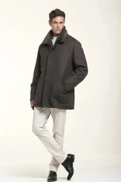 Brown coat with mink