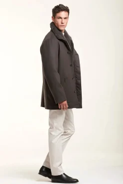 Brown coat with mink