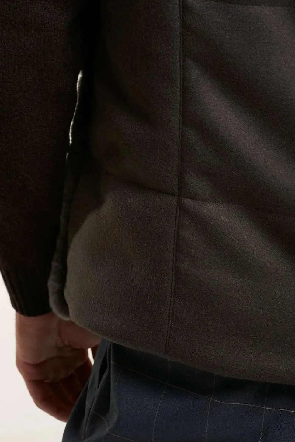 Brown fur vest with hood