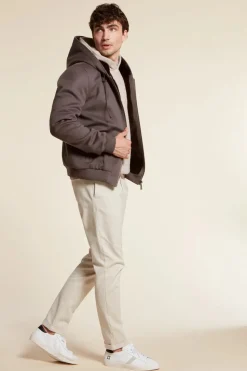 Brown jacket with fur collar