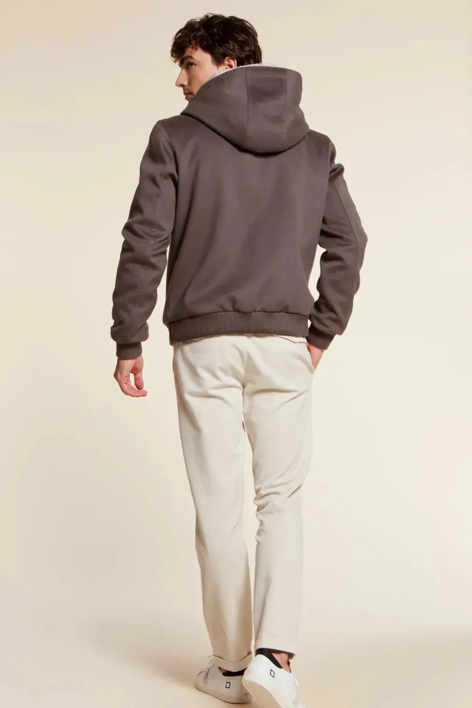 Brown jacket with fur collar
