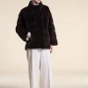 Brown mink fur jacket