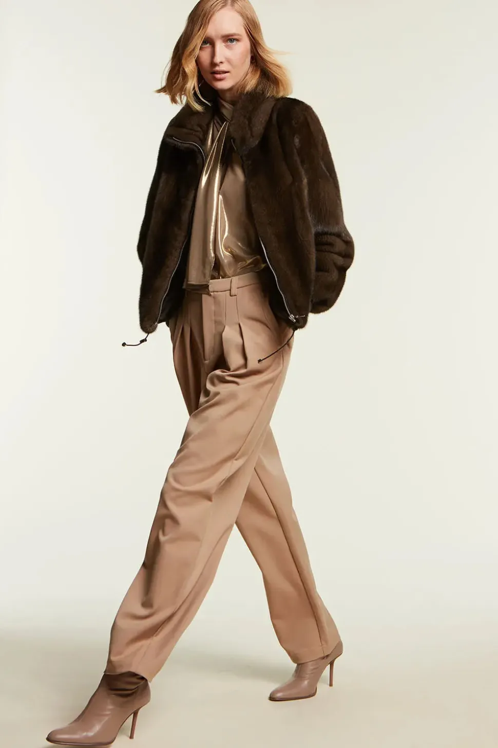 Brown mink jacket womens