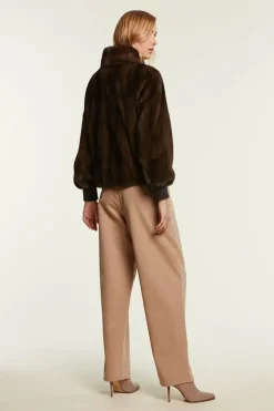 Brown mink jacket womens