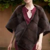 Brown mink shawl