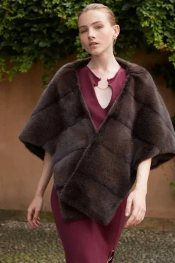 Brown mink shawl