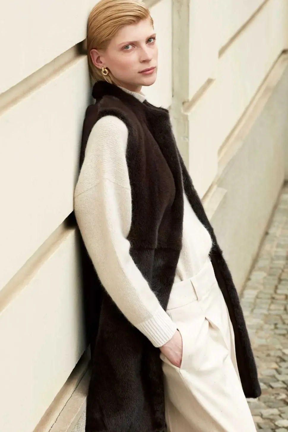 Brown mink vest