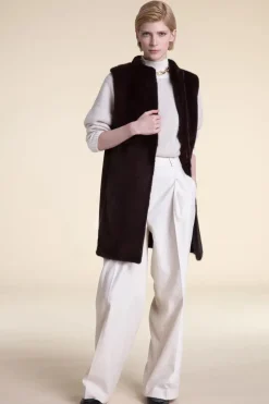 Brown mink vest