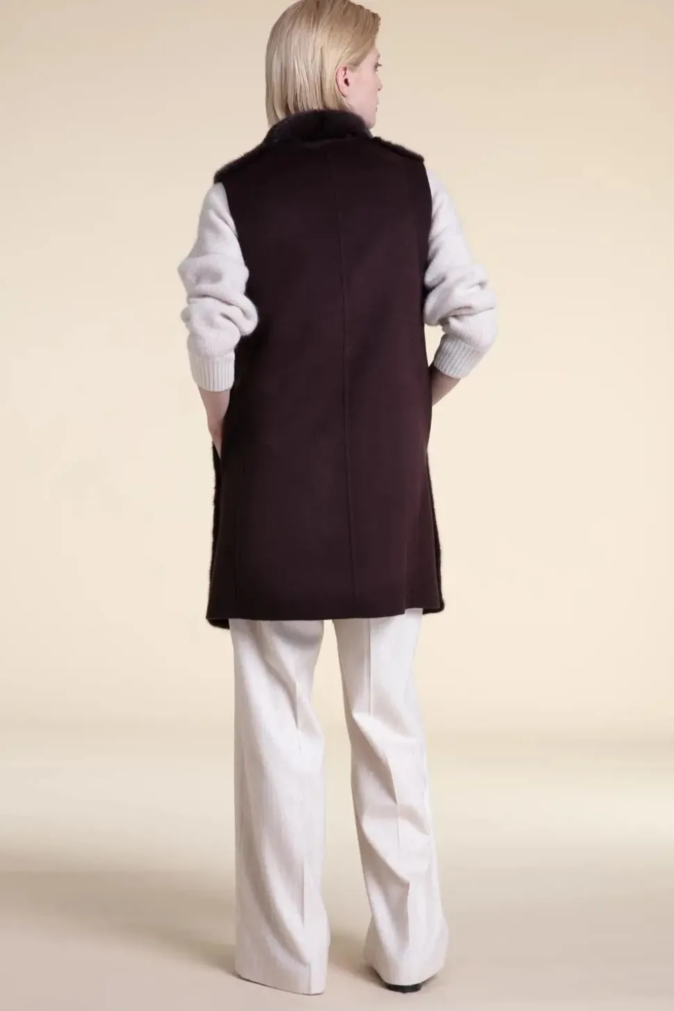 Brown mink vest