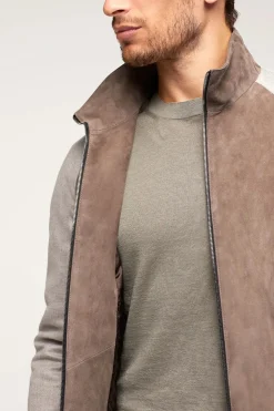 Brown suede jacket men