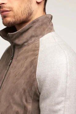Brown suede jacket men