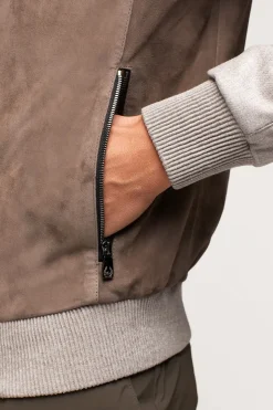 Brown suede jacket men