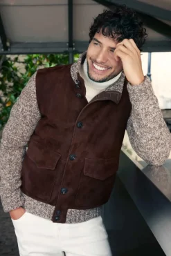 Brown suede jacket mens