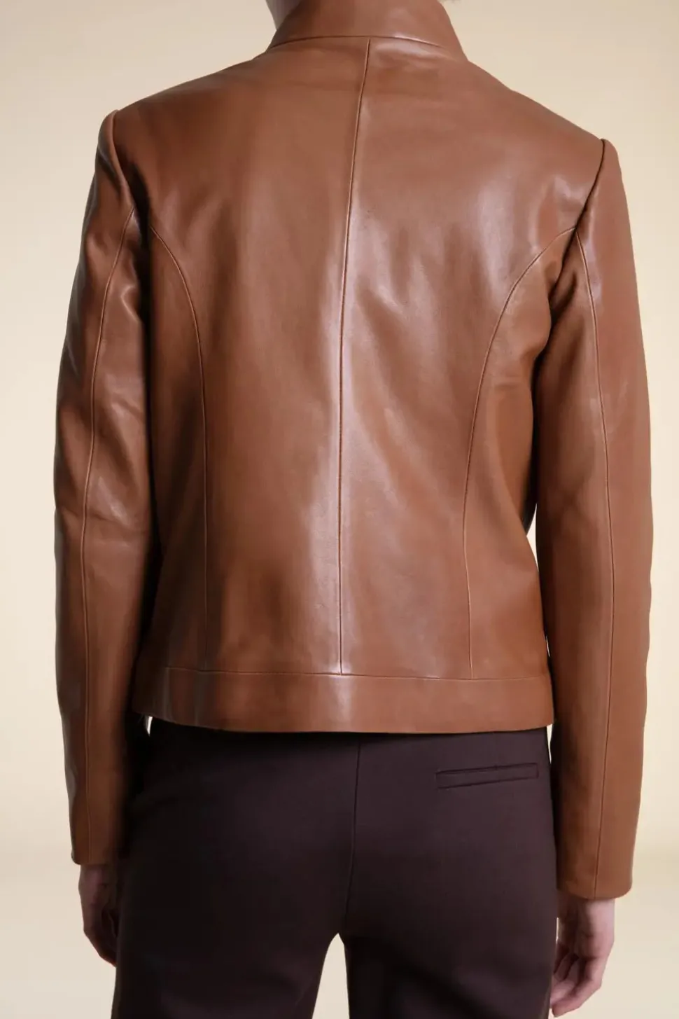 Camel leather jacket womens