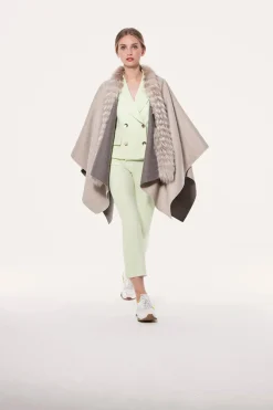 Cape with fox trim