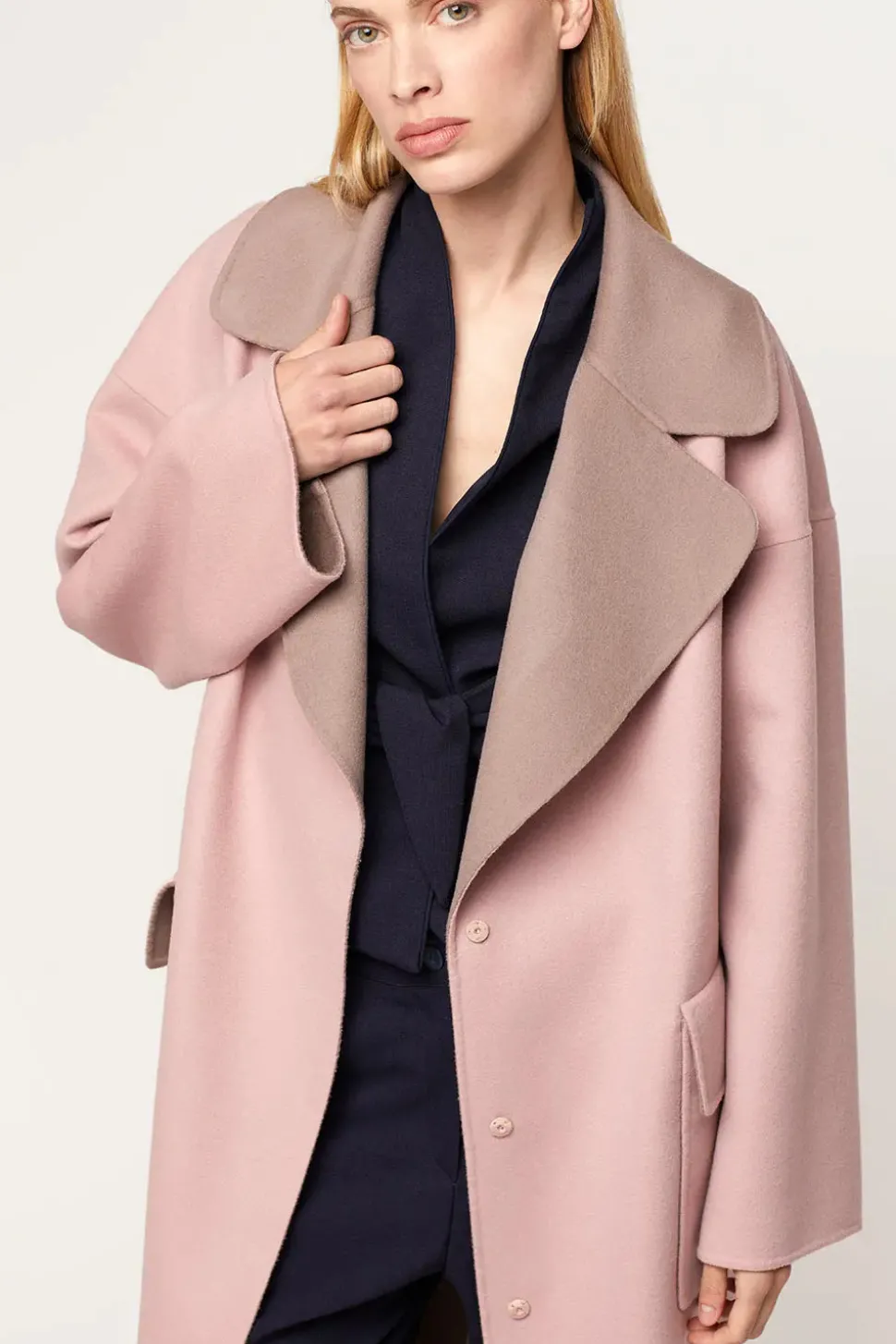 Cashmere coat double faced
